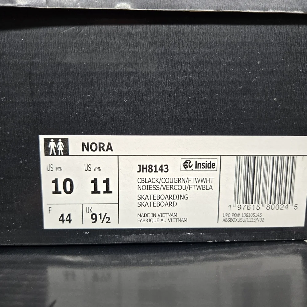 New adidas Nora 'Black Court Green' Men's Suede Shoes Size 10